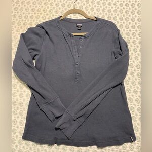 Women’s Patagonia Organic Cotton Thermal Long Sleeve Henley Shirt Size Medium